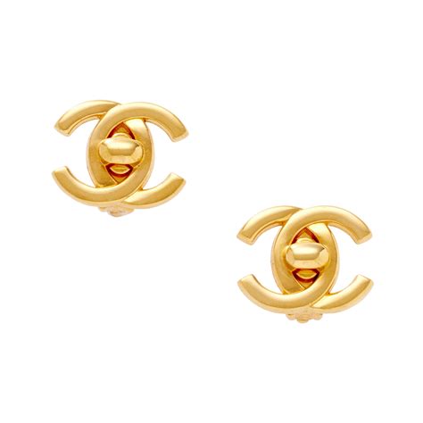 chanel turn lock earrings|chanel clip on earrings vintage.